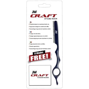 JW Shears Craft Blue Styling Razor with 11 Free Blades