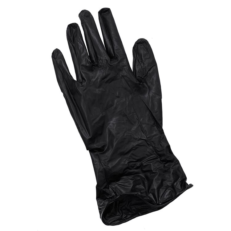 Small 2ct Black Vinyl Gloves - Image 2