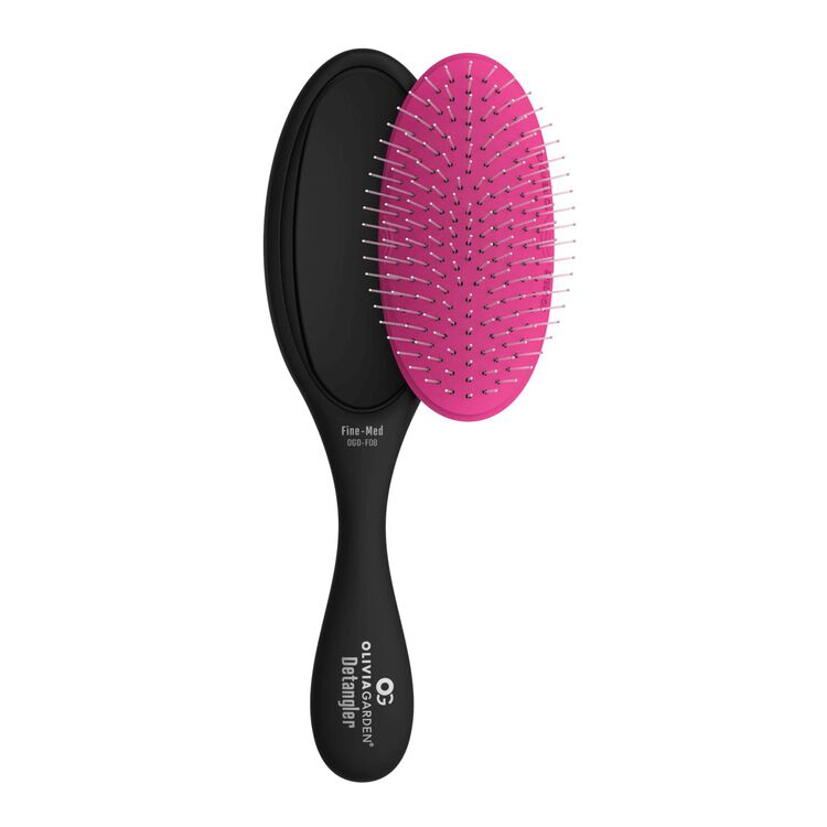 Recycled Plastic Detangler Brush Fine-Med Black - Image 2