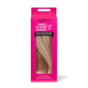 Ultra Platinum Blonde 18 Inch Seamless Clip-in Hair Extensions