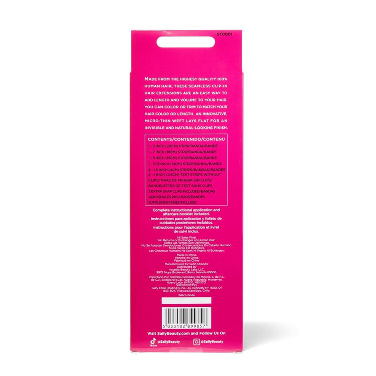 Platinum Blonde 18 Inch Seamless Clip-in Hair Extensions - Image 2