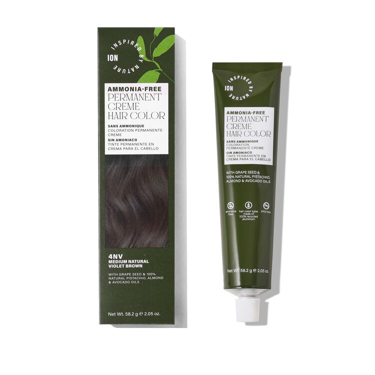 Ammonia-Free Permanent Hair Color Medium Natural Violet Brown 4NV