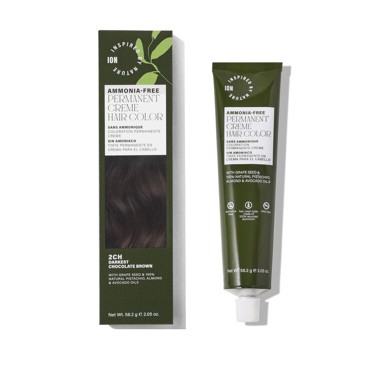 Ammonia-Free Permanent Hair Color Darkest Chocolate Brown 2CH
