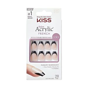 Salon Acrylic French Color Press-On Nails - Flame