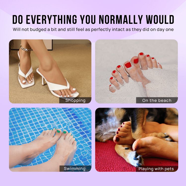 XCOATPRESS Press On Toenails Short Square - Hope Hope - Image 7