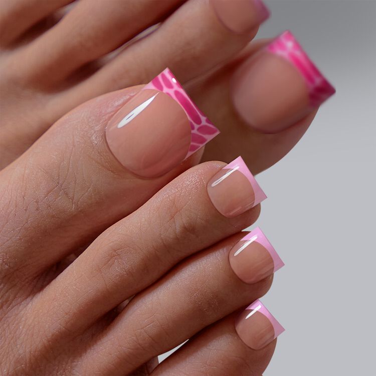 XCOATPRESS Press On Toenails Short Square - Pink Croc - Image 2