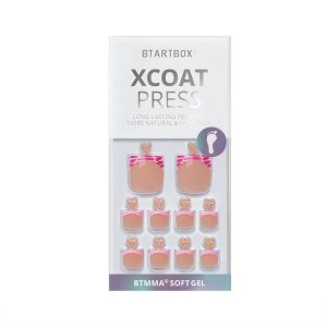 XCOATPRESS Press On Toenails Short Square - Pink Croc