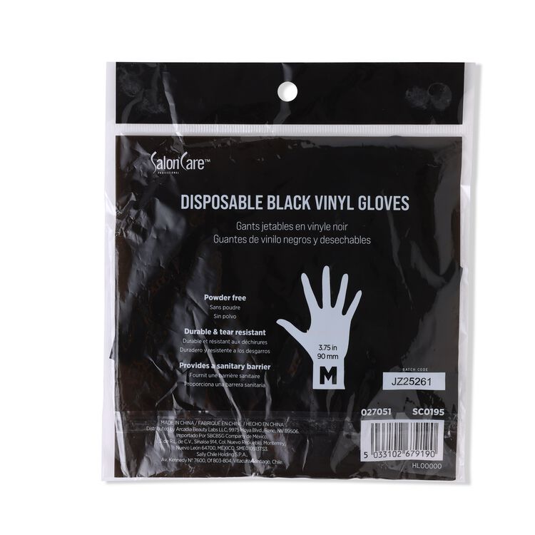 Medium Black Vinyl Gloves 10ct - Image 2