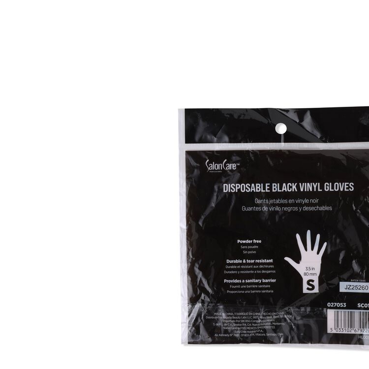 Small Black Vinyl Gloves 10ct - Image 2