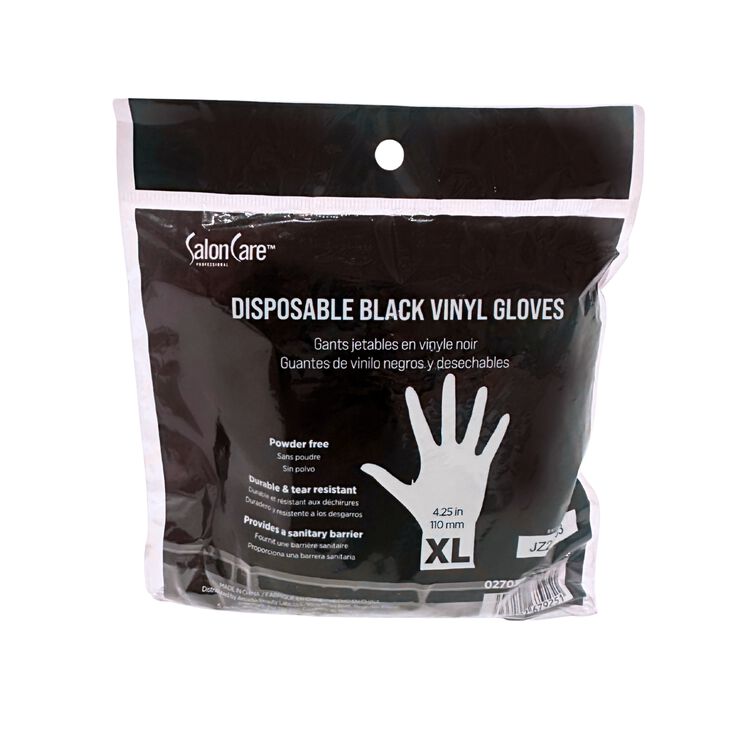 Extra Large Black Vinyl Gloves 10ct - Image 2