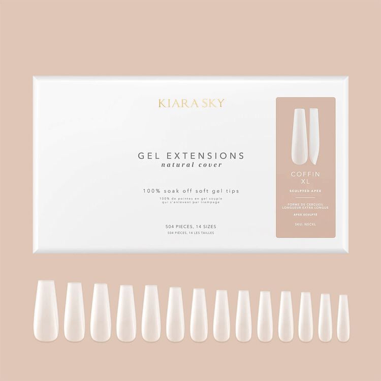 XL Coffin Natural Cover Gel Extensions