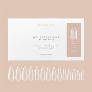 L Stiletto Natural Cover Gel Extensions