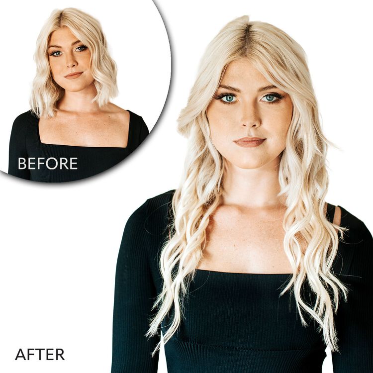 18" Ultra-Seamless Clip-in Hair Extensions Platinum Ice - Image 6
