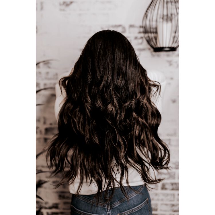 18" Ultra-Seamless Clip-in Hair Extensions Balayage Espresso / Medium Dark Brown - Image 5