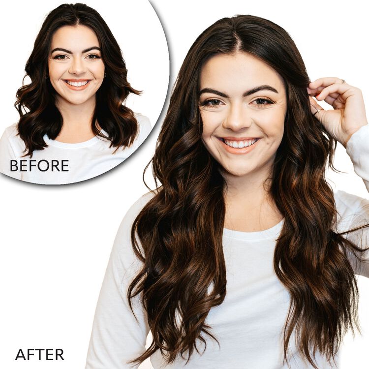 18" Ultra-Seamless Clip-in Hair Extensions Balayage Espresso / Medium Dark Brown - Image 6