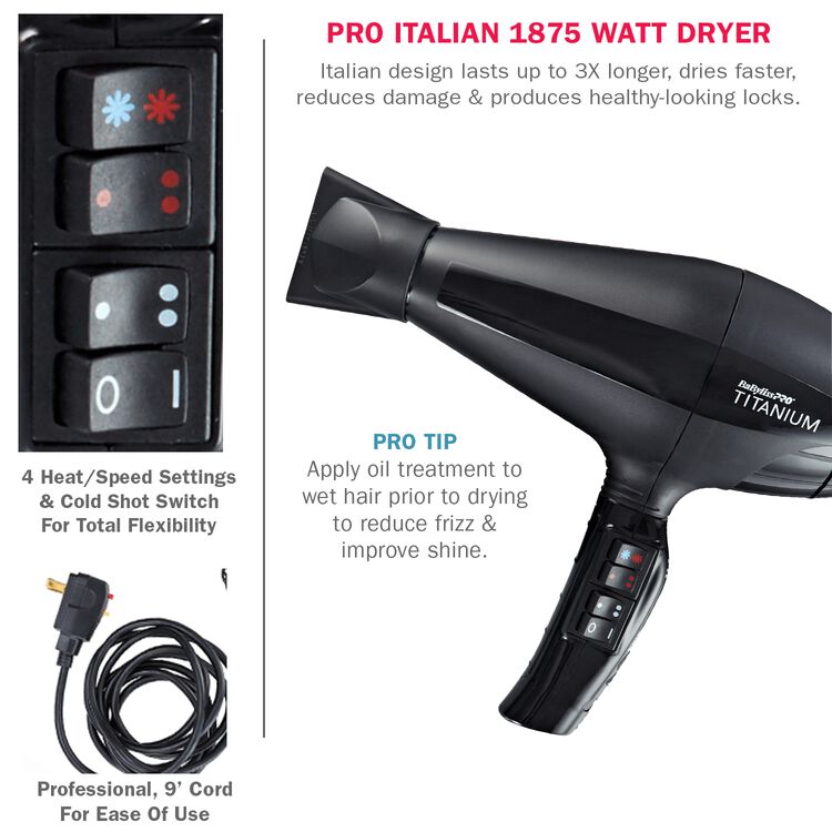 Titanium Italian AC Motor Dryer 1875 Watts - Image 4