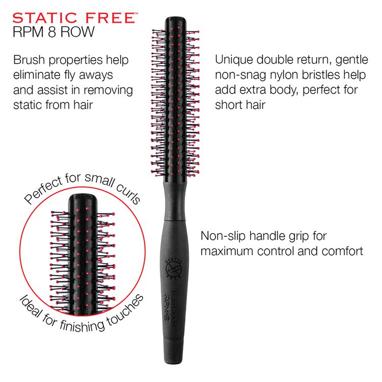 RPM-8 Static Free Round Brush 1/2 Inch - Image 3