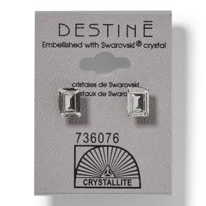 Destine Austrian Cut Square Post Earrings