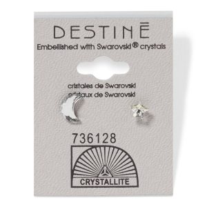 Destine Moon & Stars Clear Earrings