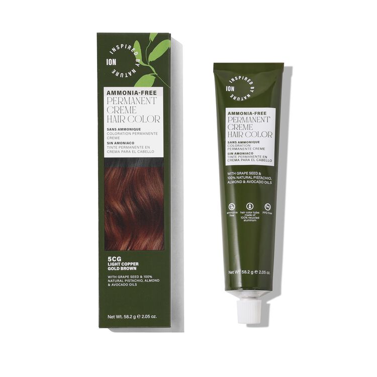 Ammonia-Free Permanent Hair Color Light Copper Gold Brown 5CG
