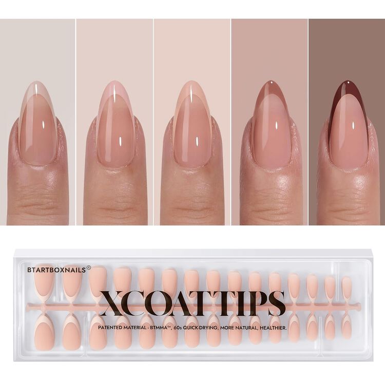 XCOATTIPS® French - Peach Medium Almond Pastel Tips